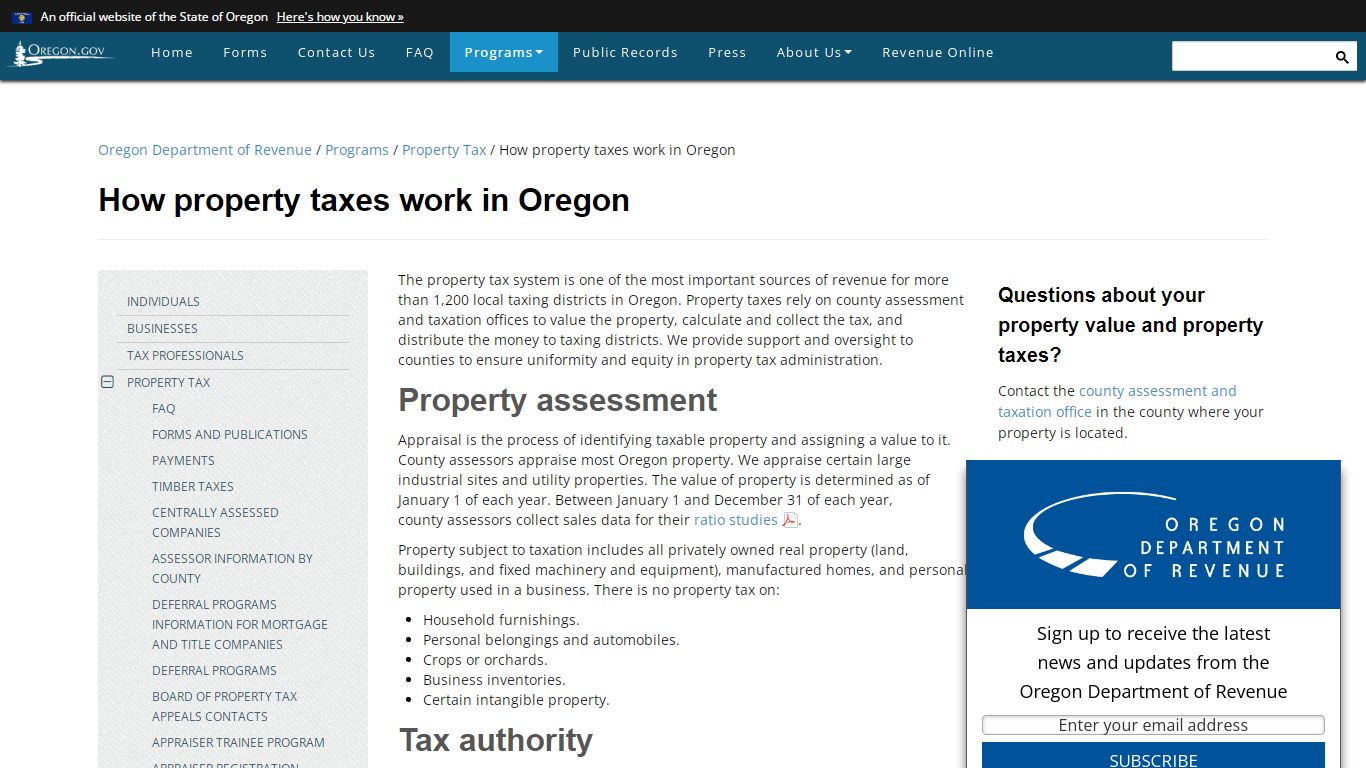 State of Oregon: Property Tax - How property taxes work in Oregon