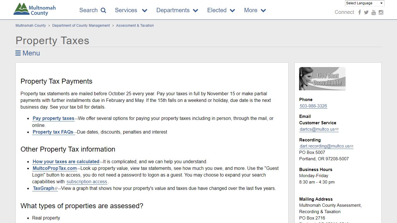 Property Taxes | Multnomah County