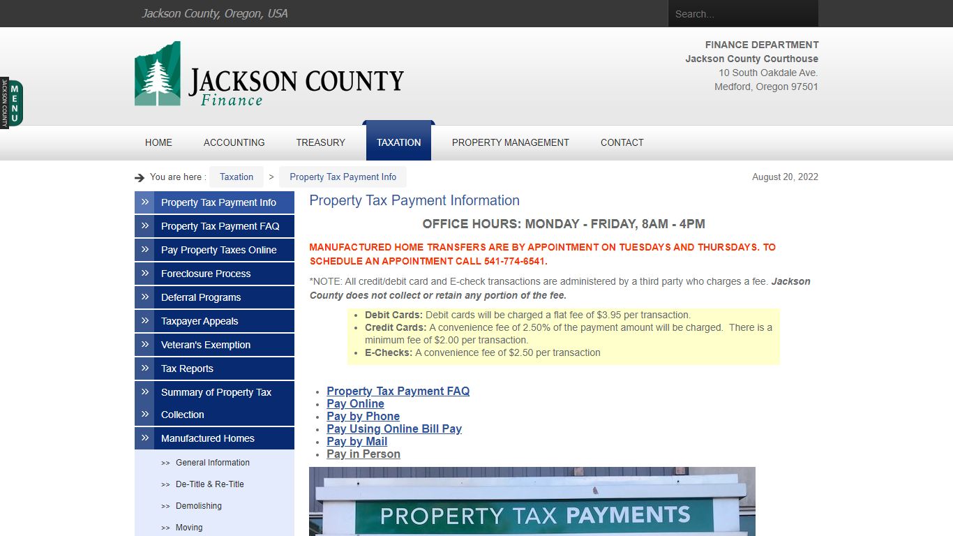 Property Tax Payment Information - Jackson County, Oregon