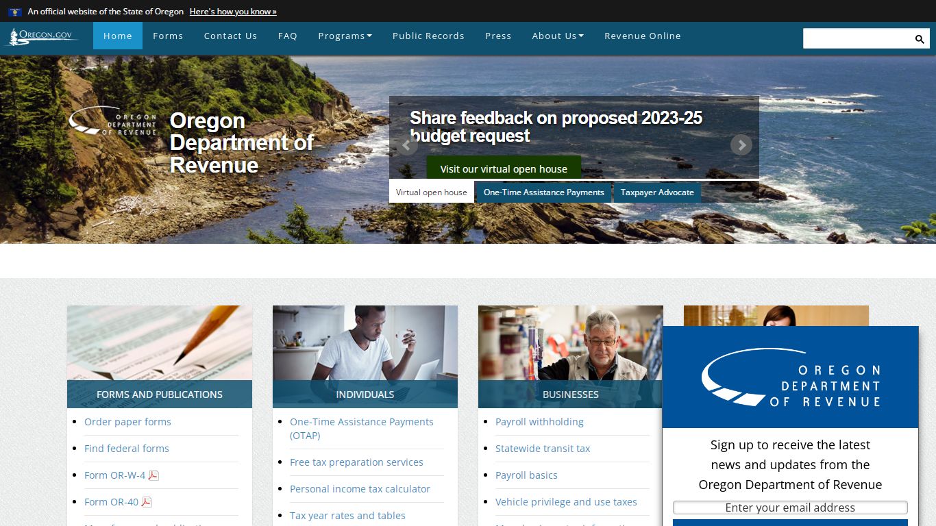 State of Oregon: Oregon Department of Revenue - Home